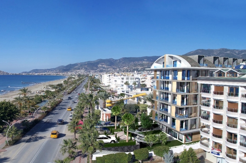 Ylellinen 2+1 asunto meri- ja linna-näköalalla, Alanya - Oba