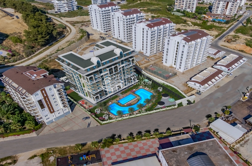 Luxuriöses 1+1 Apartment mit Meerblick und Bergblick in Avsallar, Alanya