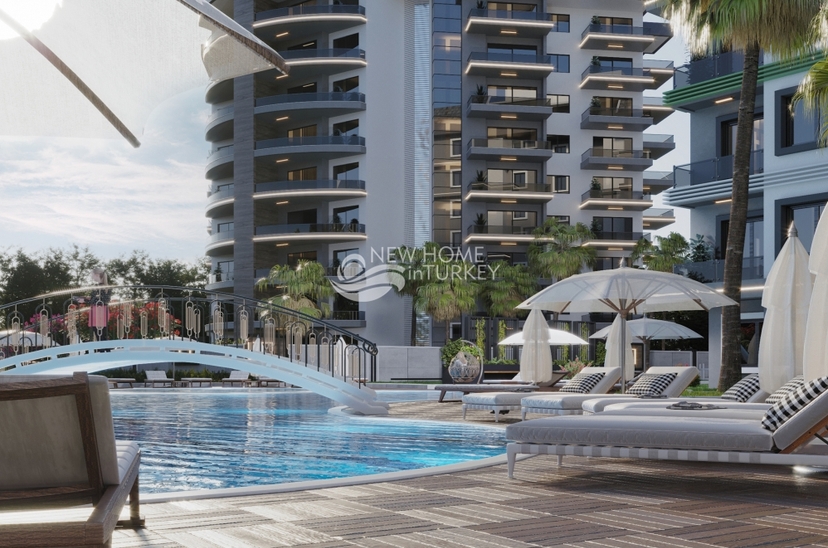 Luksuriøs 2+1 leilighet med sjø- og fjellutsikt, Alanya - Avsallar