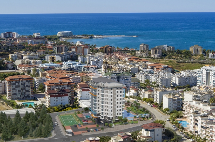 Luxuriöses 1+1 Apartment mit Meerblick und Bergblick in Alanya