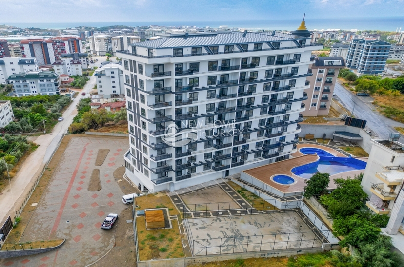 Luxuriöse 1+1 Wohnung mit Meerblick und Bergblick in Avsallar, Alanya