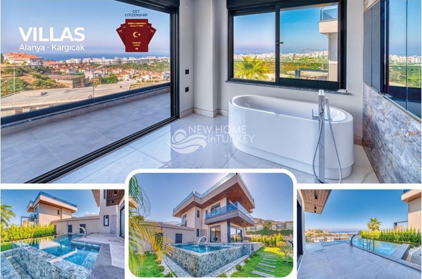 Luksuriøs 4+1 Villa med Fantastisk Udsigt, Alanya - Kargicak