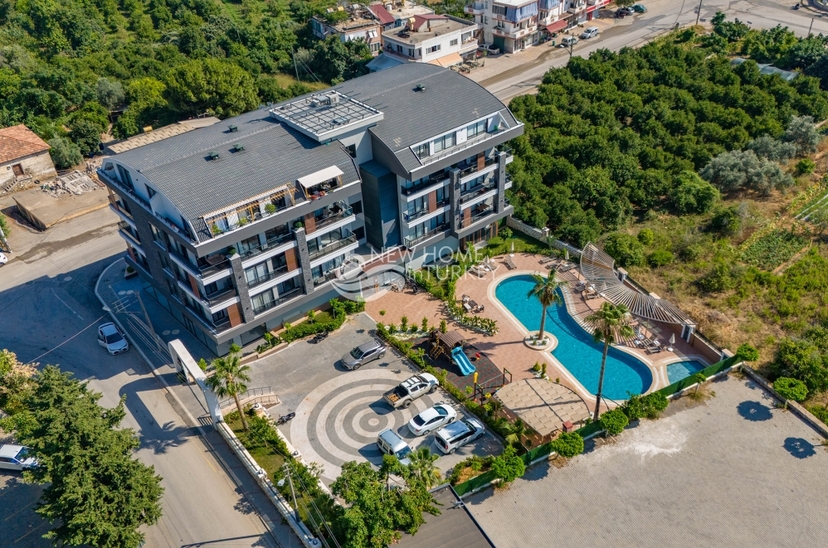 Luxuriöse 1+1 Wohnung mit Bergblick in Alanya - Oba