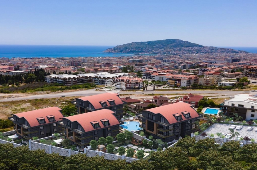 Luksuriøs 2+1 Leilighet med Sjø- og Slottsutsikt, Alanya - Hasbahce