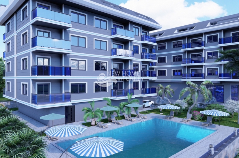 Luxury 1+1 Apartment with Sea and Mountain Views in Okurcalar