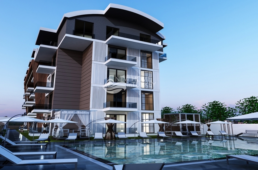 Moderne 1+1 Leilighet med Fjellutsikt i Gazipasa, Alanya