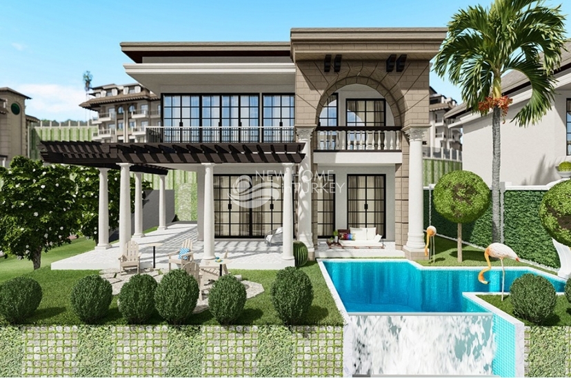 Luksuriøs 3+1 Villa med Hav- og Bjergudsigt, Alanya - Kargicak