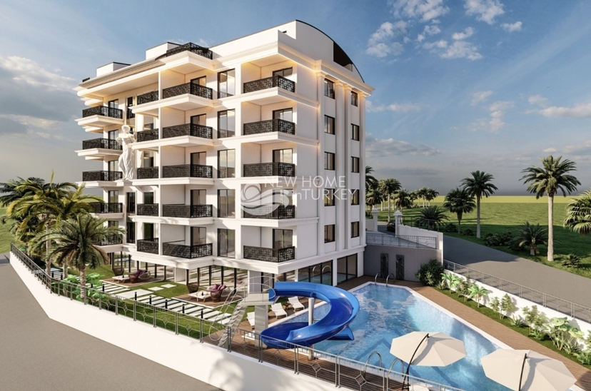 Luxuriöses 1+1 Apartment mit Meerblick und Bergblick in Alanya - Avsallar