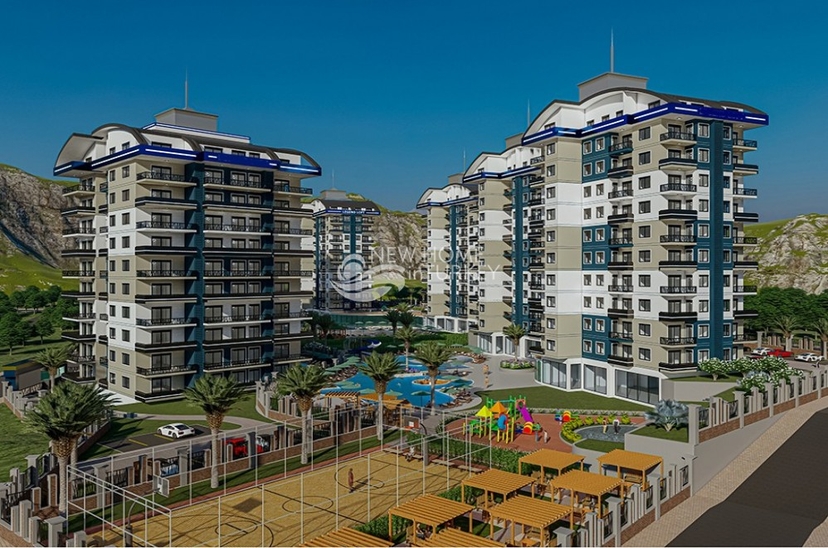 Luxury 1+1 Apartment with Sea and Mountain Views in Avsallar