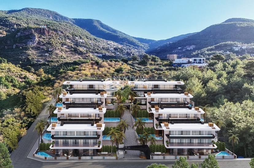 Luxuriöse 3+1 Villa mit Meerblick, Burg- und Bergblick in Alanya, Oba