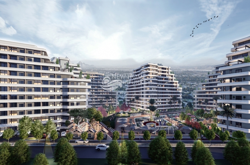 Luxuriöses 1+1 Apartment mit Meerblick und Bergblick, Mersin-Tömük