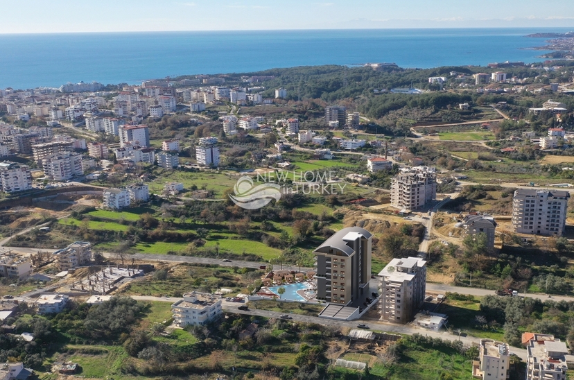 Luxuriöses 1+1 Apartment mit Meerblick und Bergblick, Alanya - Avsallar