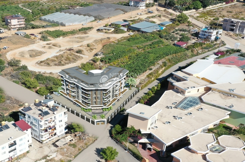 Luxuriöses 1+1 Apartment mit Meerblick und Burgblick in Oba, Alanya