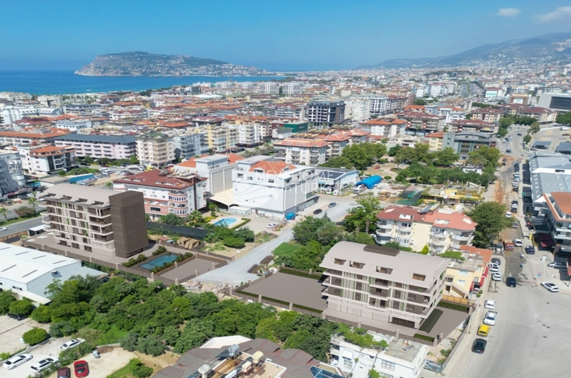 Luxuriöse 1+1 Wohnung mit Bergblick in Alanya - Oba