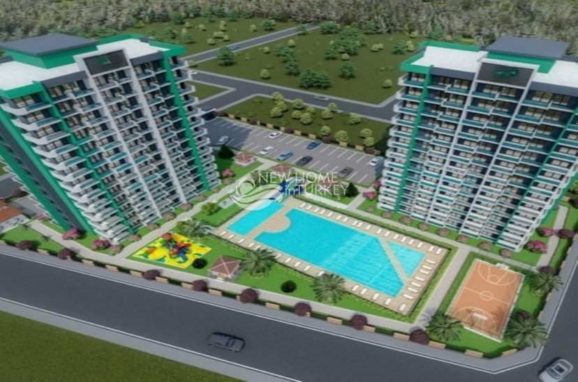 Luxuriöses 1+1 Apartment mit atemberaubendem Blick, Mersin-Mezitli