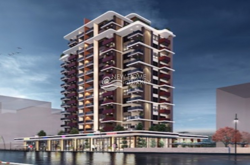 Luxuriöses 2+1 Apartment mit Meerblick und Bergblick, Mersin-Tece