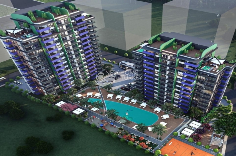 Luxuriöses 2+1 Apartment mit Meerblick und Bergblick, Mersin Mezitli