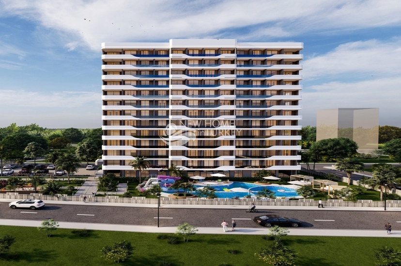 Luxuriöses 1+1 Apartment mit Meerblick und Bergblick in Mersin-Kargipinari