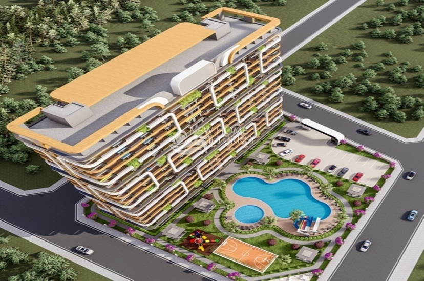 Luxuriöse 1+1 Wohnung mit Meerblick und Bergblick, MERSIN - Tomuk