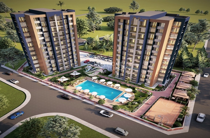 Luxuriöses 2+1 Apartment mit Meerblick und Bergblick in Mersin-Tomuk