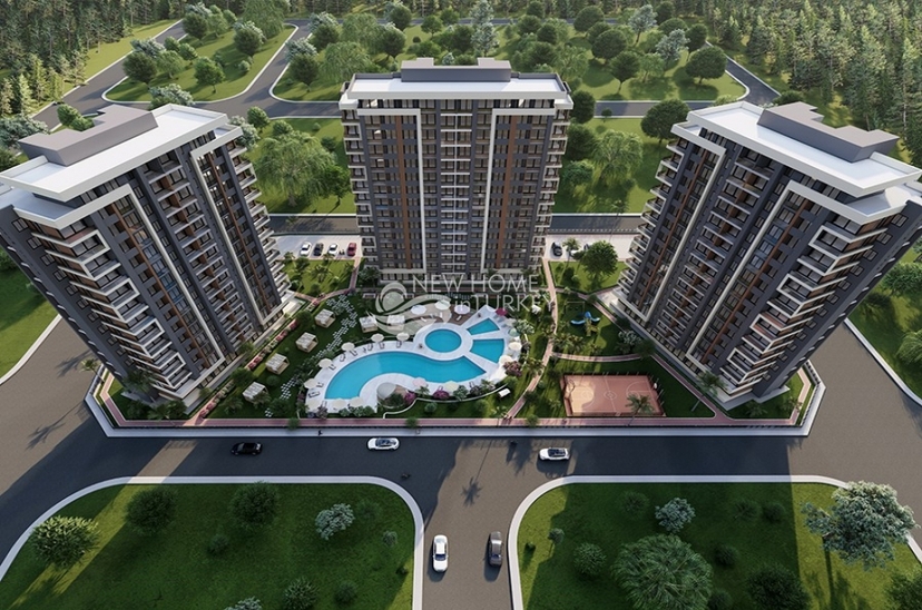 Luxuriöses 1+1 Apartment mit Meerblick und Bergblick, Mersin-Arpacbahsis