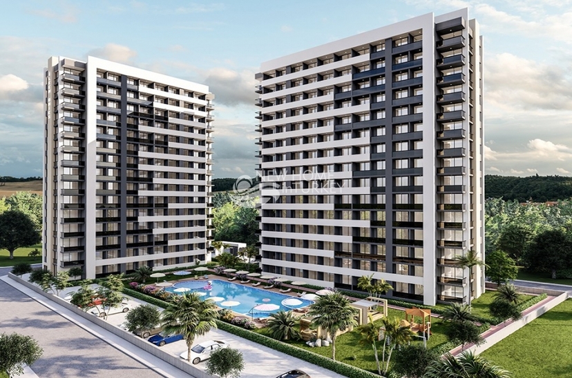 Luxuriöses 1+1 Apartment mit Meerblick und Bergblick, Mersin-Arpacbahsis
