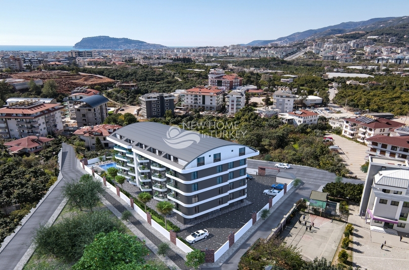 Luxuriöse 1+1 Wohnung mit Burg- und Bergblick in Oba