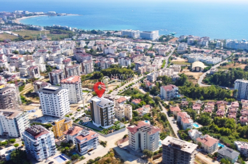 Luxury 1+1 Apartment with Sea and Castle Views in Avsallar, Alanya