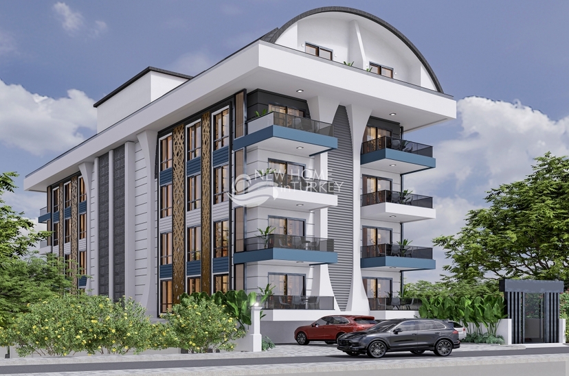 Luksuriøs 2+1 Lejlighed med Slot og Bjergudsigt, Alanya Centrum