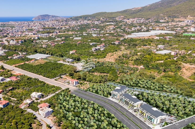 Luxuriöses 1+1 Apartment mit Burg- und Bergblick in Alanya - Oba