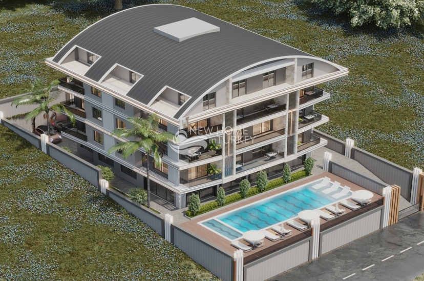 Luksuriøs 1+1 leilighet med fantastisk utsikt i Alanya sentrum