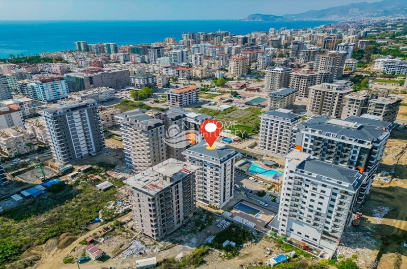 Luxuriöses 1+1 Apartment mit Burg- und Bergblick, Alanya