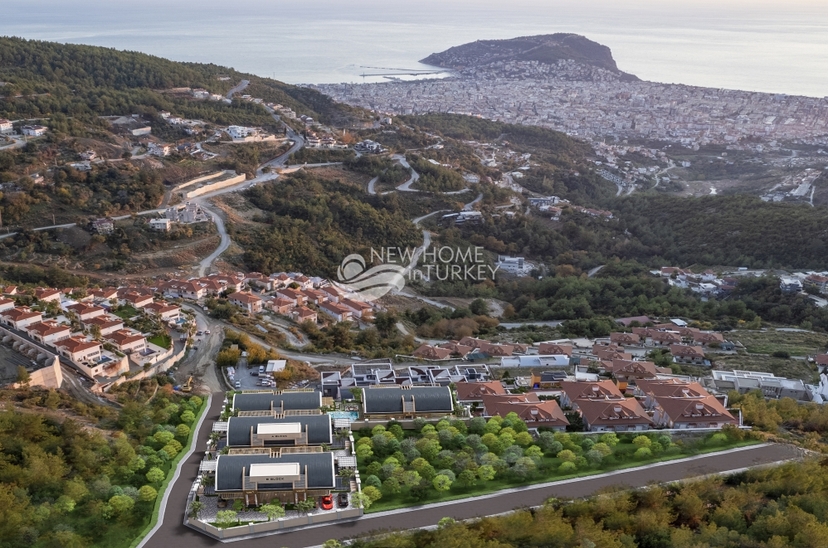 Ylellinen 4+1 Huvila merinäköalalla Alanya Tepessä