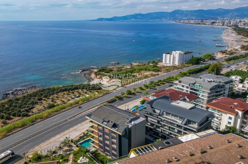 Luksuriøs 1+1 leilighet med sjø- og slottutsikt, Alanya