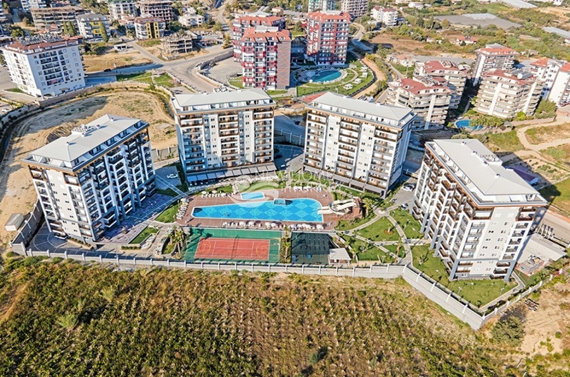Luxuriöses 1+1 Apartment mit Bergblick in Avsallar, Alanya
