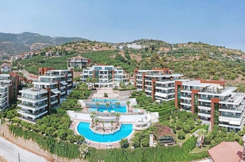 Luxuriöses 1+1 Apartment mit Bergblick in Cikcilli, Alanya