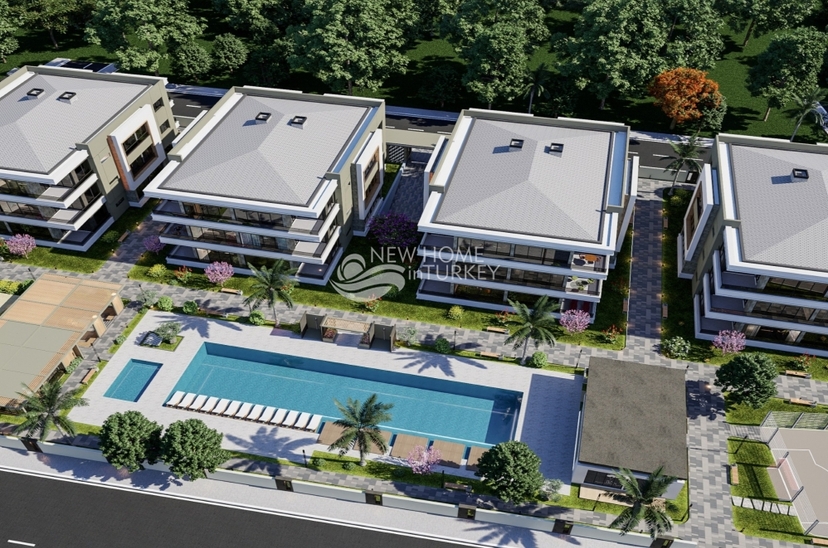 Lyxig 4+1 Lägenhet med Bergsutsikt i Antalya