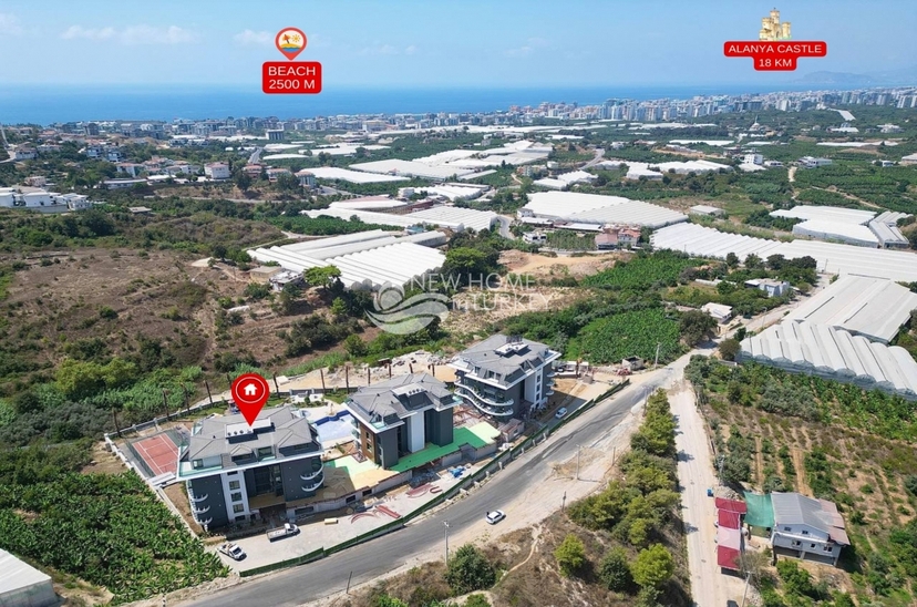 Lyxig 2+1 lägenhet med bergsutsikt, Alanya - Kargicak