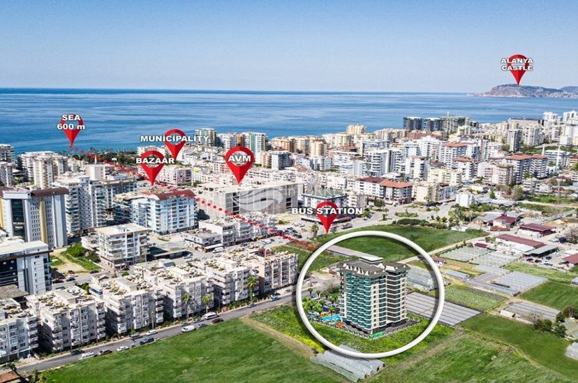 Ylellinen 1+1 asunto vuorinäköalalla, Alanya