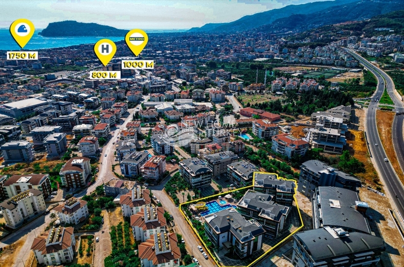 Ylellinen 2+1 huoneisto vuorinäköalalla, Alanya - Oba
