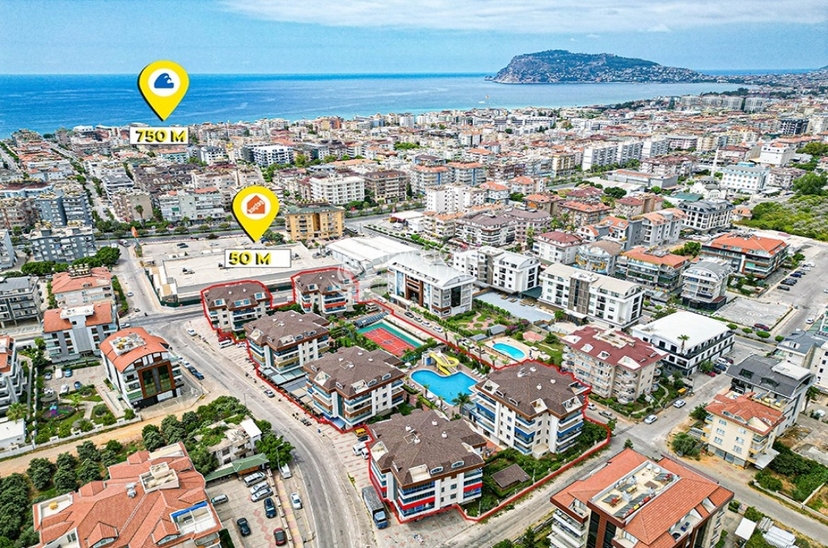 Luxuriöse 2+1 Wohnung mit Bergblick in Alanya - Oba