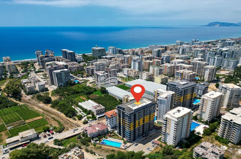 Ylellinen 3+1 huoneiston maalauksella vuoristonäköalalla, Alanya - Mahmutlar