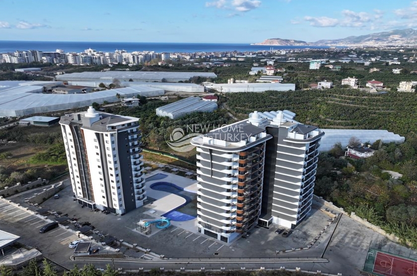 Luxuriöse 1+1 Wohnung mit Bergblick, Alanya - Mahmutlar