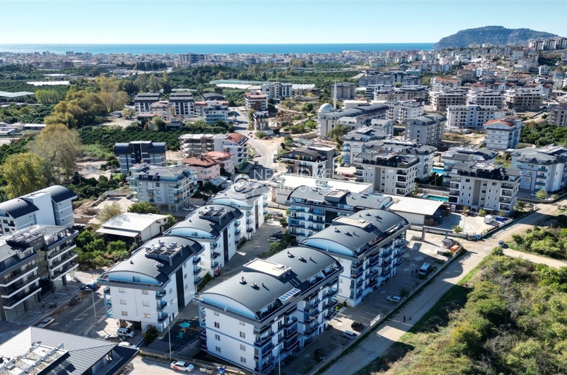 Luxuriöse 1+1 Wohnung mit Bergblick in Alanya, Oba