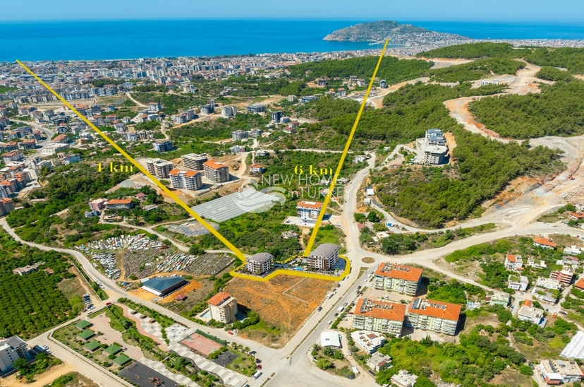 Luksuriøs 3+1 Leilighet med Sjø- og Fjellutsikt i Alanya