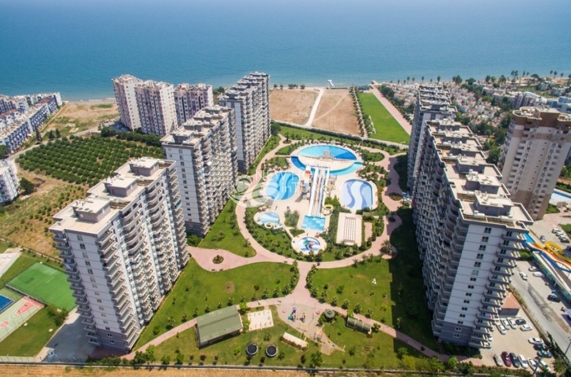 Luxuriöse 2+1 Wohnung mit Meerblick und Burgenblick, Mersin - Çeşmeli