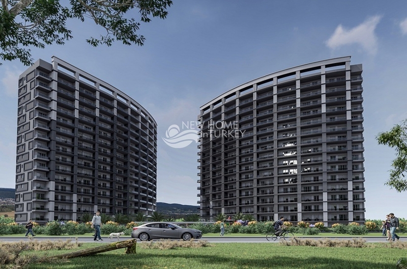 Atemberaubendes 1+1 Apartment mit Meerblick, Burg- und Bergblick in Tömük