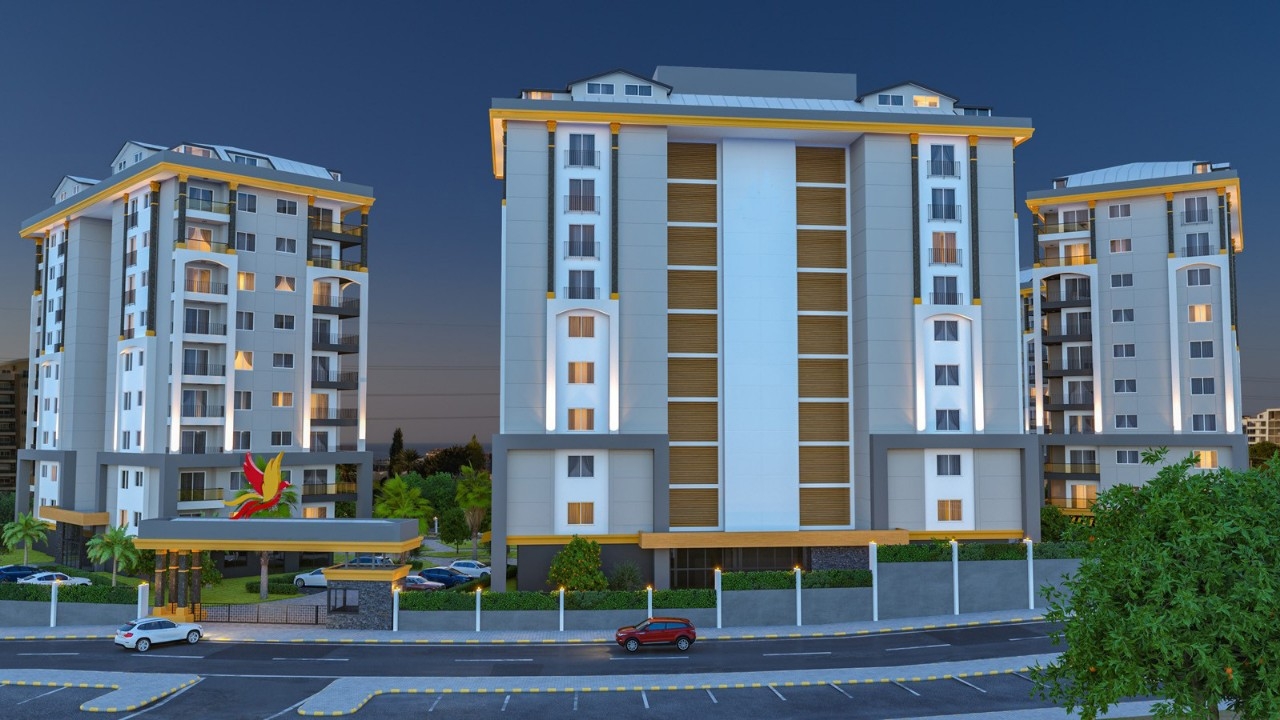 Luxuriöses 1+1 Apartment mit Meerblick und Bergblick, Alanya - Avsallar