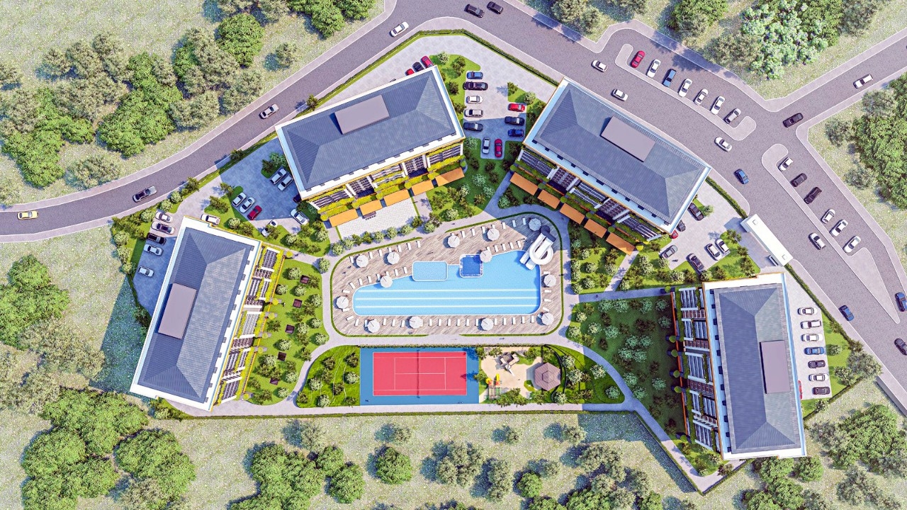 Luxuriöses 1+1 Apartment mit Meerblick und Bergblick, Alanya - Avsallar