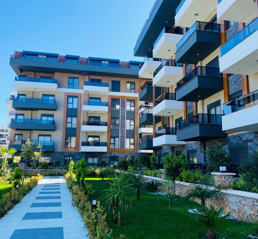 Luxuriöse 1+1 Wohnung mit Meerblick, Bergblick in Alanya - Oba